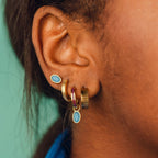 December Birthstone Huggie Hoop Charms by Oh Clementine