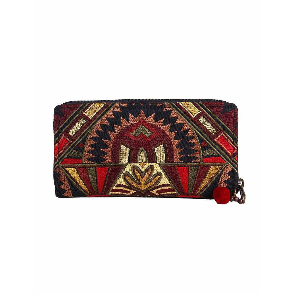 Deco Jaw Embroidered Wallet - Thailand Bags La Vie Bien Deco Jaw Embroidered Wallet - Thailand