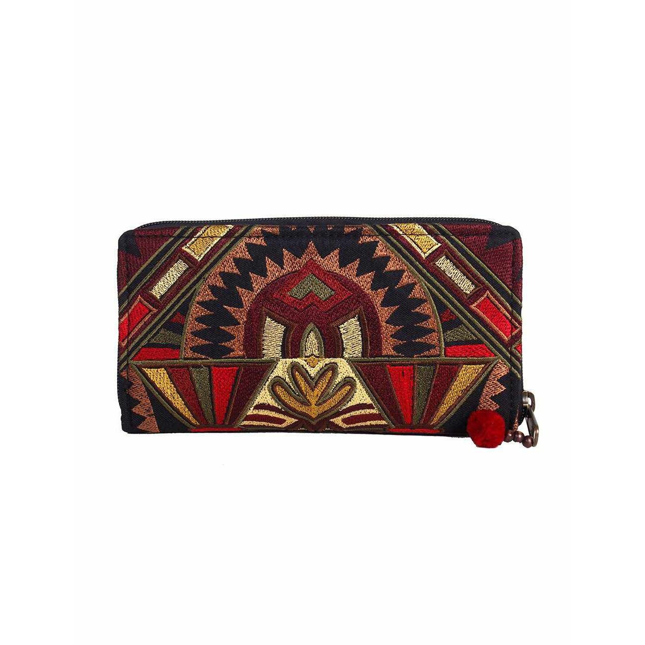 Deco Jaw Embroidered Wallet - Thailand Bags La Vie Bien Deco Jaw Embroidered Wallet - Thailand