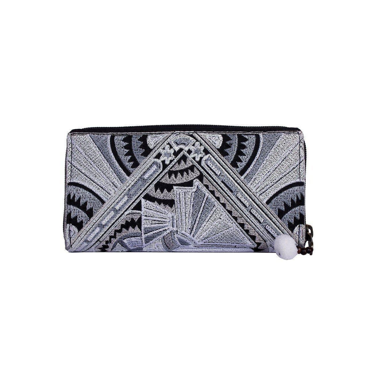 Deco Jaw Embroidered Wallet - Thailand Bags La Vie Bien Deco Jaw Embroidered Wallet - Thailand