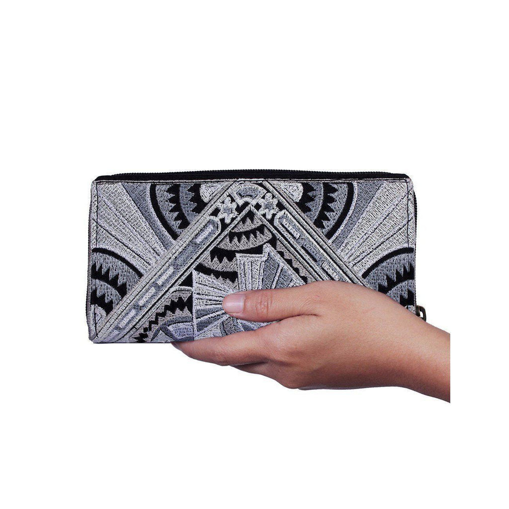 Deco Jaw Embroidered Wallet - Thailand Bags La Vie Bien Deco Jaw Embroidered Wallet - Thailand