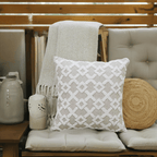 Decorative Beige Accent Throw Pillow 20"x20" Home Furnishings La Vie Bien Decorative Beige Accent Throw Pillow 20"x20"