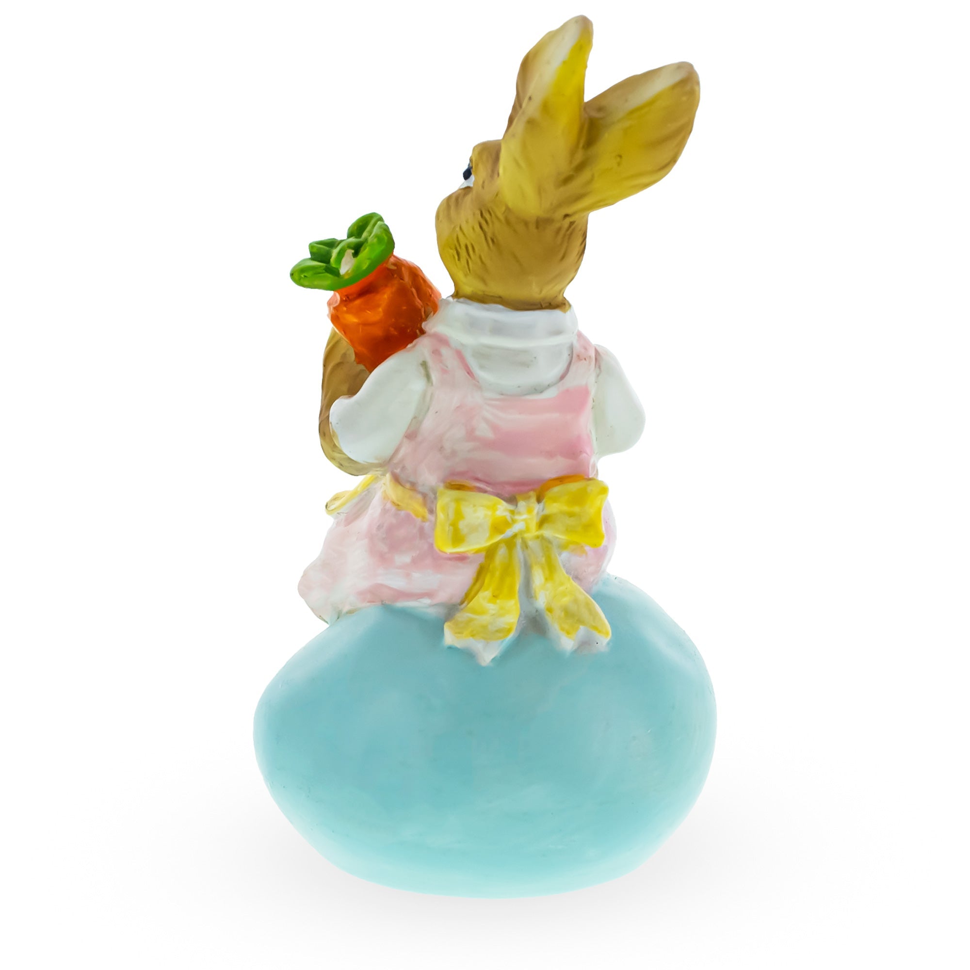 Decorative Easter Bunny on Egg with Carrot Vintage Holiday Figurine 5.2 Inches Tall Easter > Figurines > Bunnies La Vie Bien Decorative Easter Bunny on Egg with Carrot Vintage Holiday Figurine 5.2 Inches Tall