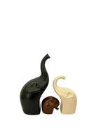 Decorative Elephant Ceramic Figurines set of 3 Black Brown and Off White Figurines La Vie Bien Decorative Elephant Ceramic Figurines set of 3 Black Brown and Off White