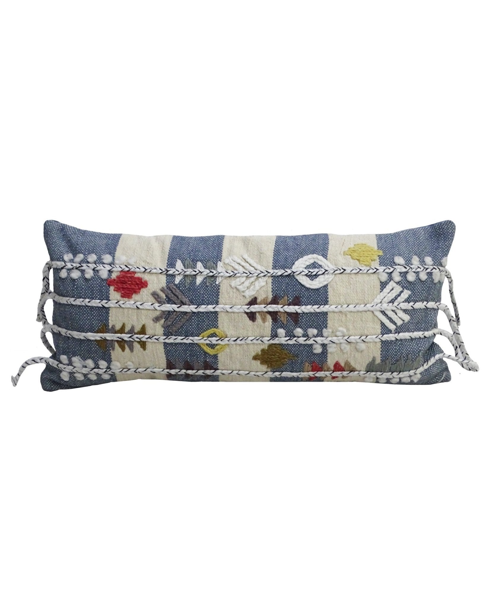 Decorative Embroidery Throw Pillow 12" X 30" Throw Pillow La Vie Bien Decorative Embroidery Throw Pillow 12" X 30"