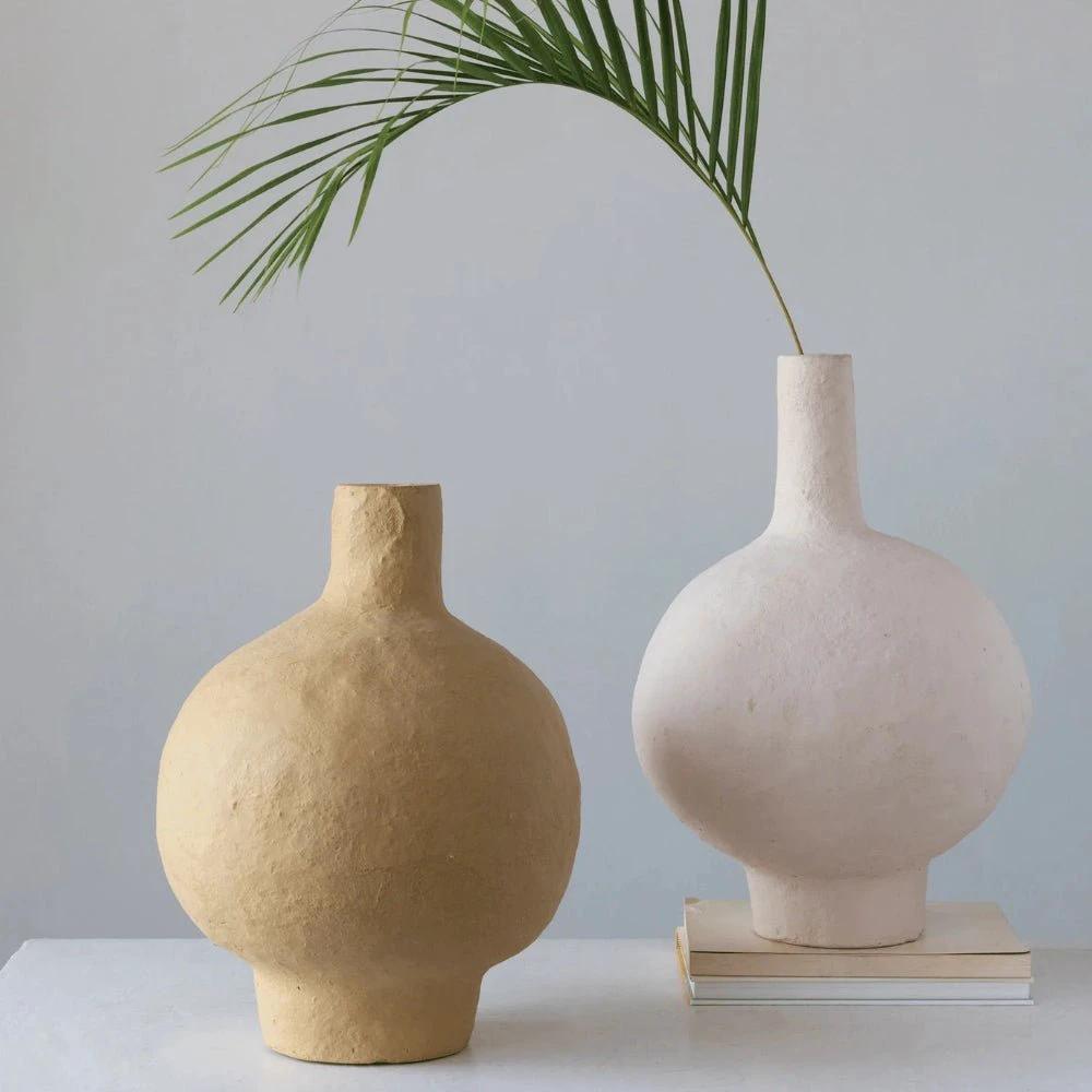 Decorative Handmade Paper Mache Vase by White Cliff Studio