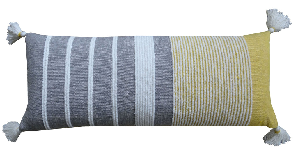 Decorative Long Grey Stripes Throw Pillow (14X36 Inches) Throw Pillow La Vie Bien Decorative Long Grey Stripes Throw Pillow (14X36 Inches)
