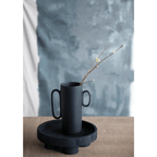 Decorative Paulownia Wood Footed Tray, Black by White Cliff Studio