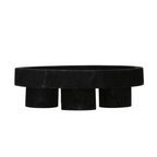Decorative Paulownia Wood Footed Tray, Black by White Cliff Studio