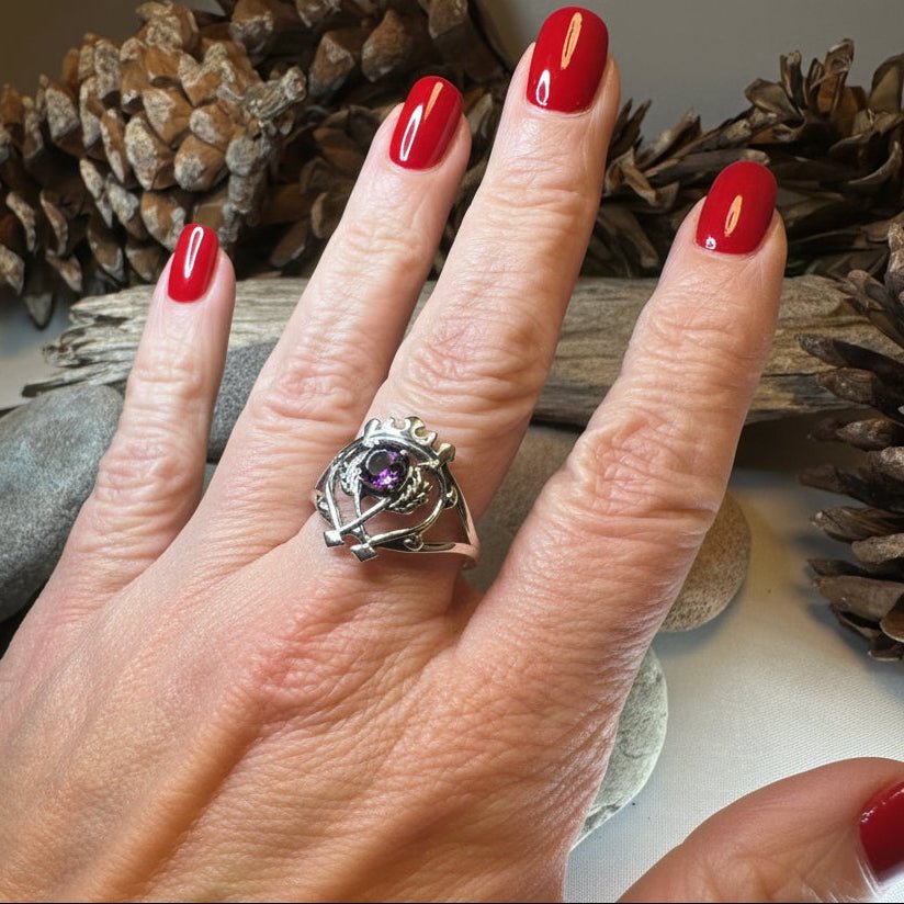 Dedication Scottish Luckenbooth Amethyst Ring in Sterling Silver Ring La Vie Bien Dedication Scottish Luckenbooth Amethyst Ring in Sterling Silver
