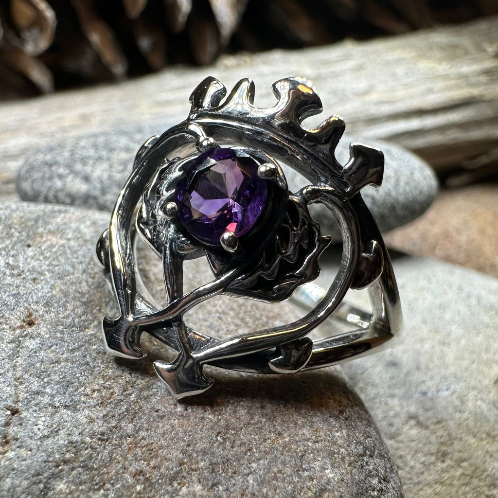 Dedication Scottish Luckenbooth Amethyst Ring in Sterling Silver Ring La Vie Bien Dedication Scottish Luckenbooth Amethyst Ring in Sterling Silver