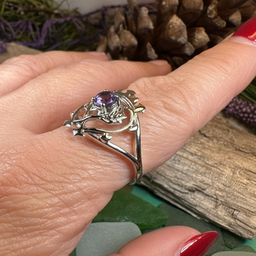 Dedication Scottish Luckenbooth Amethyst Ring in Sterling Silver Ring La Vie Bien Dedication Scottish Luckenbooth Amethyst Ring in Sterling Silver