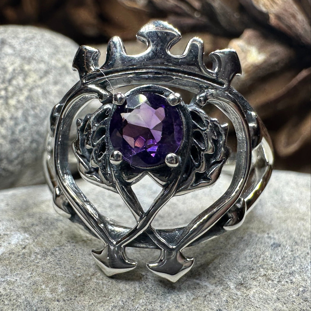 Dedication Scottish Luckenbooth Amethyst Ring in Sterling Silver Ring La Vie Bien Dedication Scottish Luckenbooth Amethyst Ring in Sterling Silver