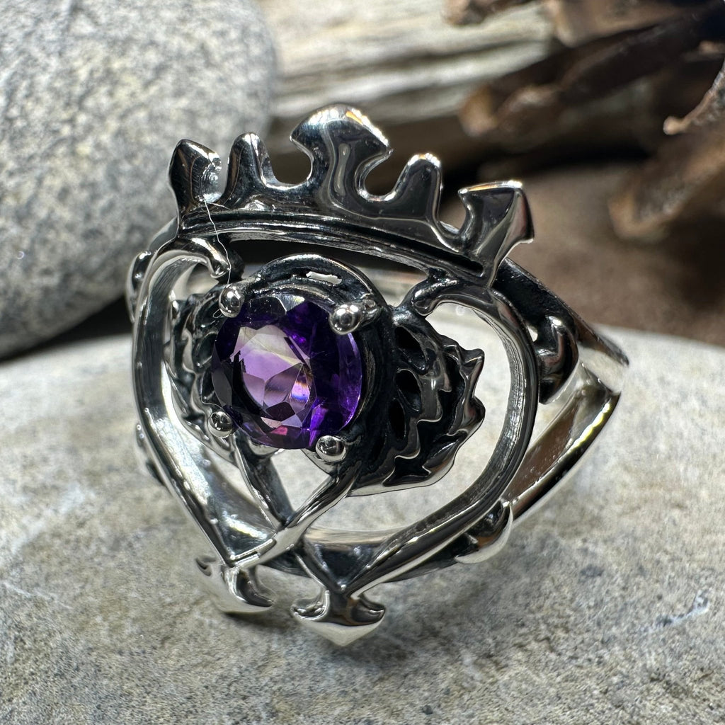 Dedication Scottish Luckenbooth Amethyst Ring in Sterling Silver Ring La Vie Bien Dedication Scottish Luckenbooth Amethyst Ring in Sterling Silver