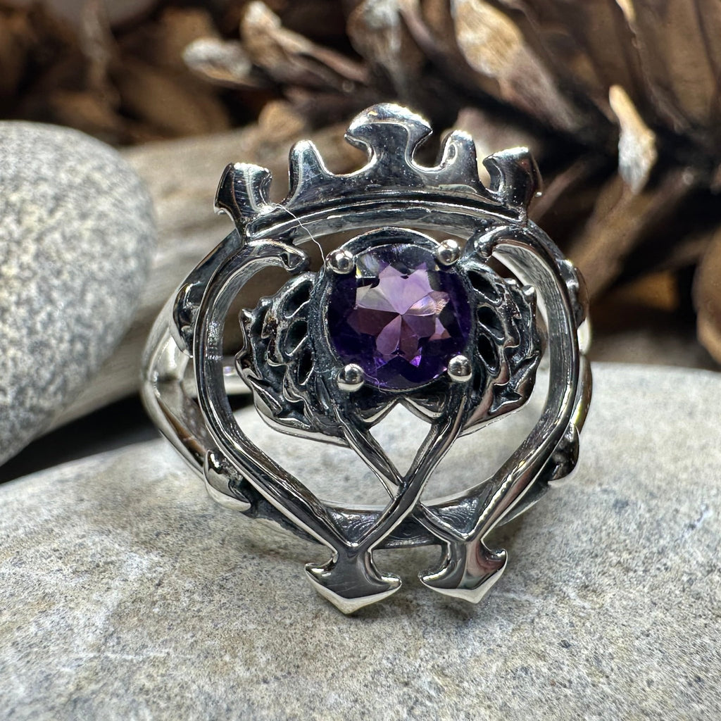 Dedication Scottish Luckenbooth Amethyst Ring in Sterling Silver Ring La Vie Bien Dedication Scottish Luckenbooth Amethyst Ring in Sterling Silver