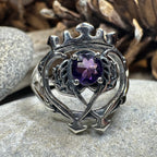 Dedication Scottish Luckenbooth Amethyst Ring in Sterling Silver Ring La Vie Bien Dedication Scottish Luckenbooth Amethyst Ring in Sterling Silver