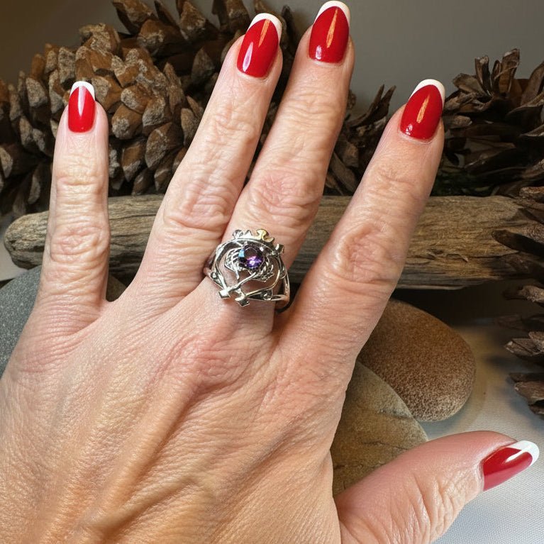 Dedication Scottish Luckenbooth Amethyst Ring in Sterling Silver Ring La Vie Bien Dedication Scottish Luckenbooth Amethyst Ring in Sterling Silver