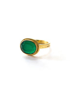 Deep Sea Brass Ring - Green Onyx by Fair Anita