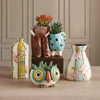 Deep Sea Ceramic Vase | Decorative Flower Bud Holder | 4" x 8" by The Bullish Store