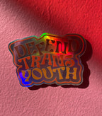 Defend Trans Youth Sticker Stickers La Vie Bien Defend Trans Youth Sticker