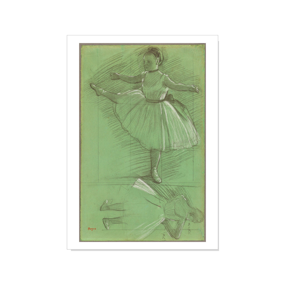 Degas - Two Studies of Dancers - Postcard STATIONERY La Vie Bien Degas - Two Studies of Dancers - Postcard