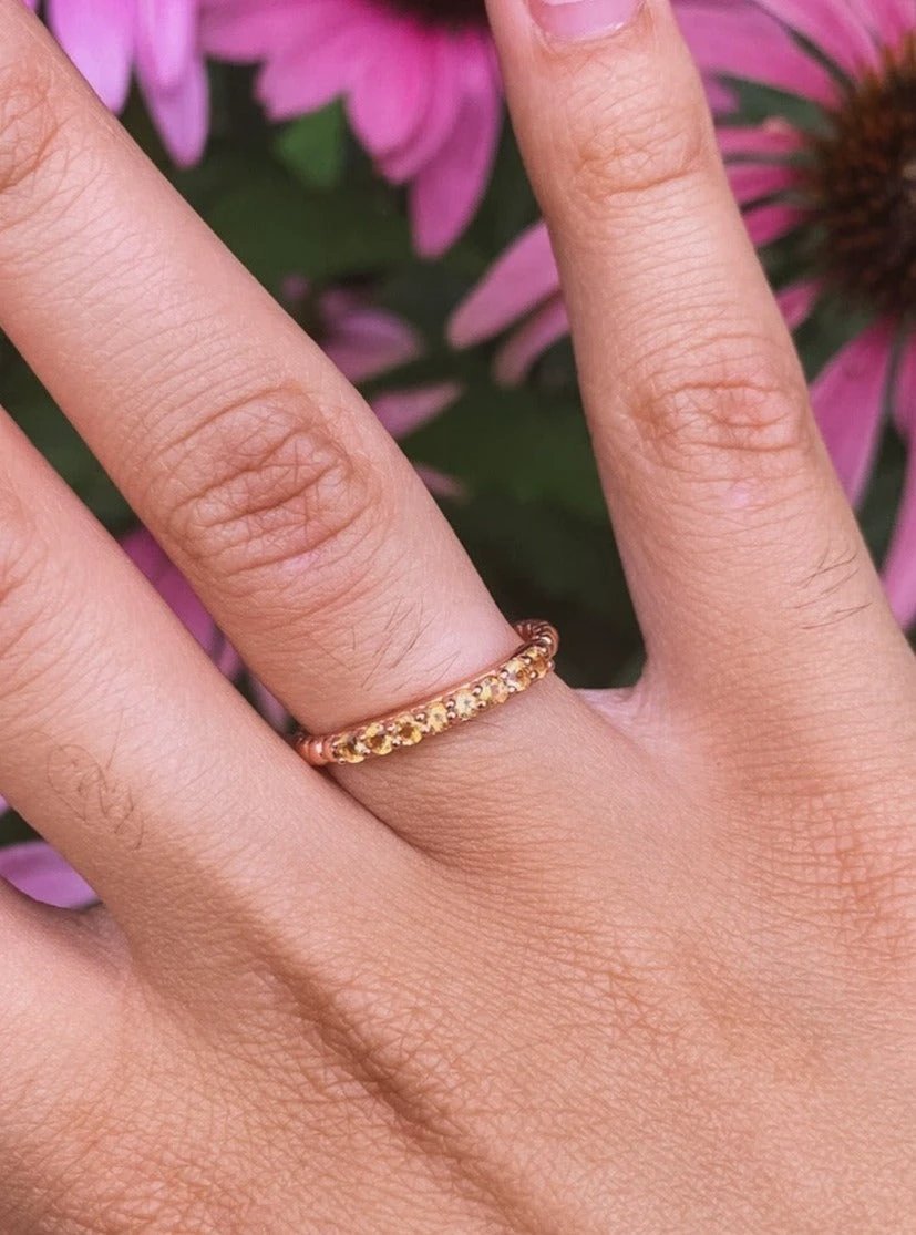 Delicate Rose Gold and Citrine Band by Ash & Rose