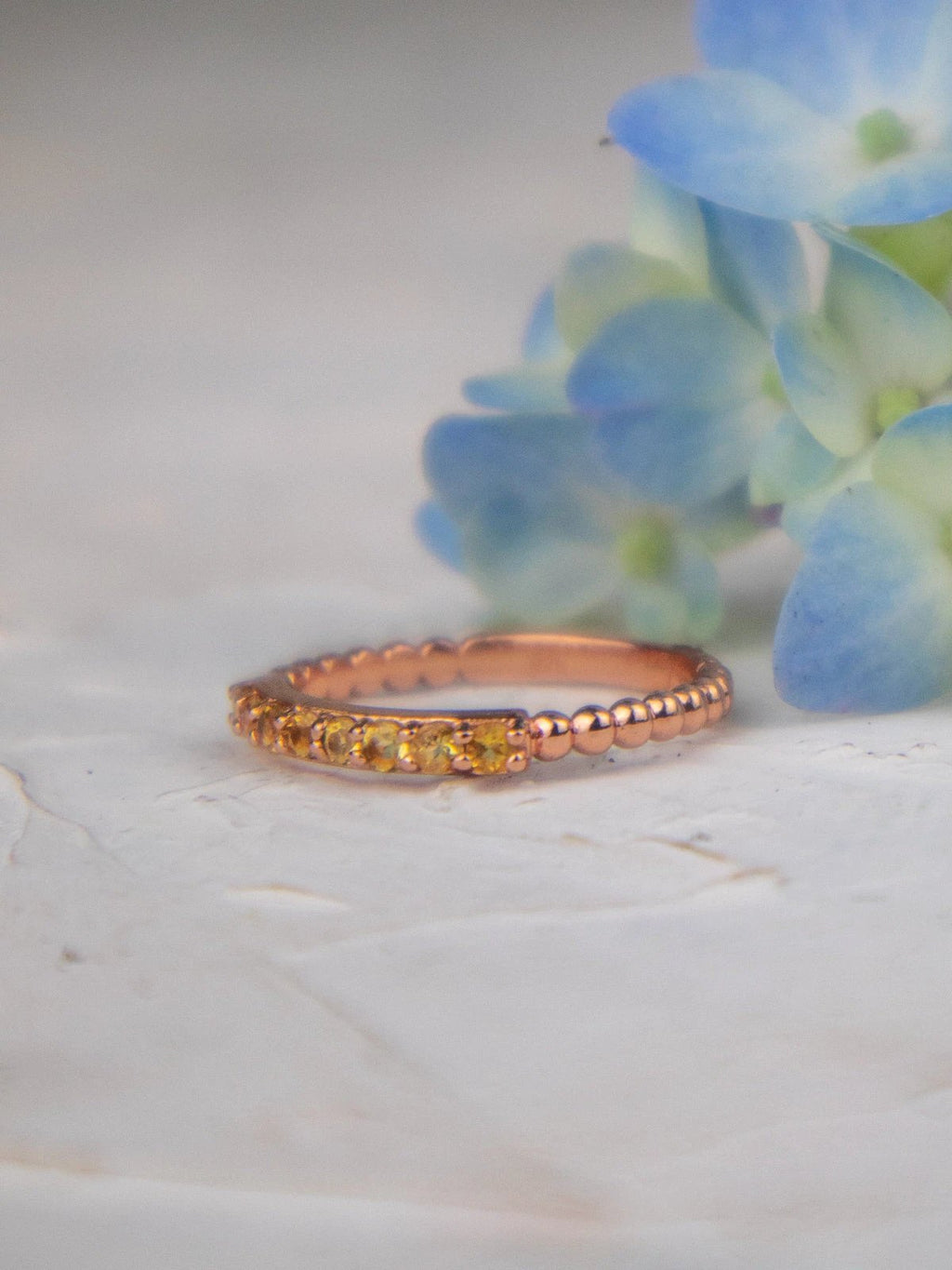 Delicate Rose Gold and Citrine Band by Ash & Rose
