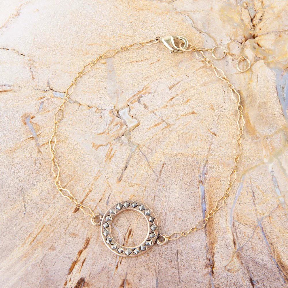 Delicate Stones Line Bronze Bracelet by Barse Jewelry