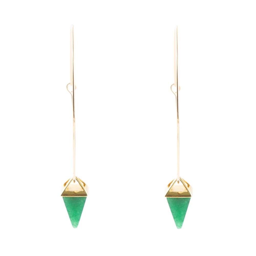 Delphi Green Agate Charm Earrings by Barse Jewelry