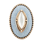 Denim Dreams White Mother of Pearl Golden Statement Ring by Barse Jewelry