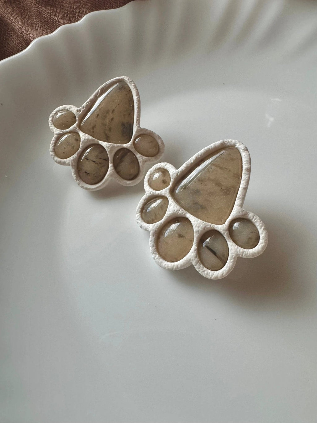 Denver earrings, surgical grade steel, handmade with polymer clay, Nickel free
