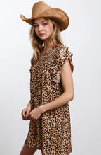 Desert Muse Leopard Ruffle Dress Clothing La Vie Bien Desert Muse Leopard Ruffle Dress