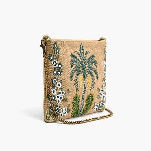 Desert Oasis Embellished Clutch – Luxe Handwoven Jacquard Accessories La Vie Bien Desert Oasis Embellished Clutch – Luxe Handwoven Jacquard