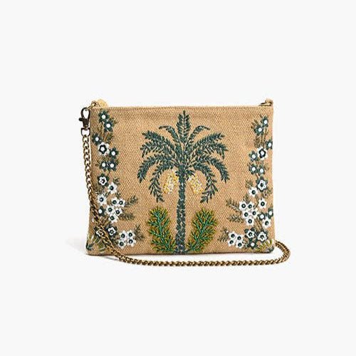 Desert Oasis Embellished Clutch – Luxe Handwoven Jacquard Accessories La Vie Bien Desert Oasis Embellished Clutch – Luxe Handwoven Jacquard