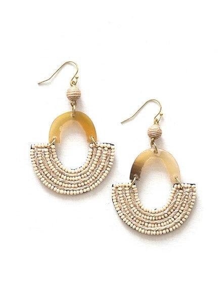 Desert Storm Beaded Horn Earrings by Fair Anita