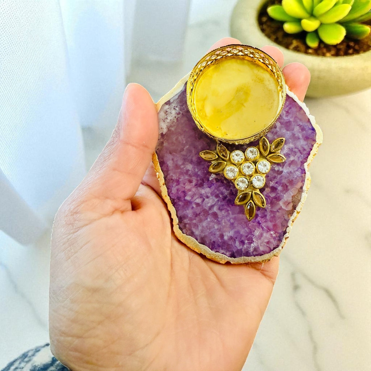 Designer Agate T Light Holder - Housewarming/Host Gift /Diwali Giff La Vie Bien Designer Agate T Light Holder - Housewarming/Host Gift /Diwali Giff