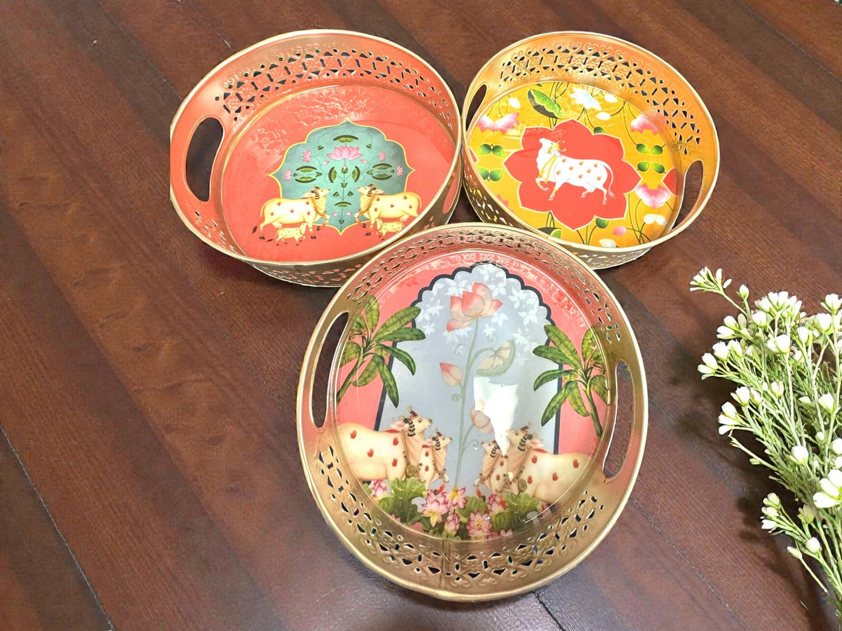 Designer Floral Print Tray Set La Vie Bien Designer Floral Print Tray Set