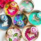 Designer Floral Print Tray Set with Matching Jar La Vie Bien Designer Floral Print Tray Set with Matching Jar