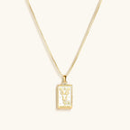 Determined Spirit - White Enamel Capricorn Card Necklace by Karma and Luck