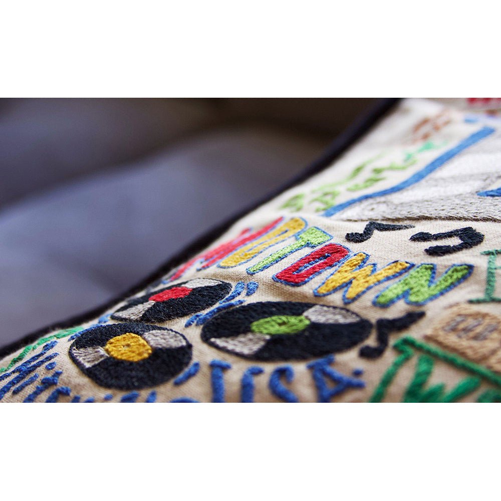 Detroit Hand - Embroidered Pillow by Cat Studio Pillows La Vie Bien Detroit Hand - Embroidered Pillow by Cat Studio