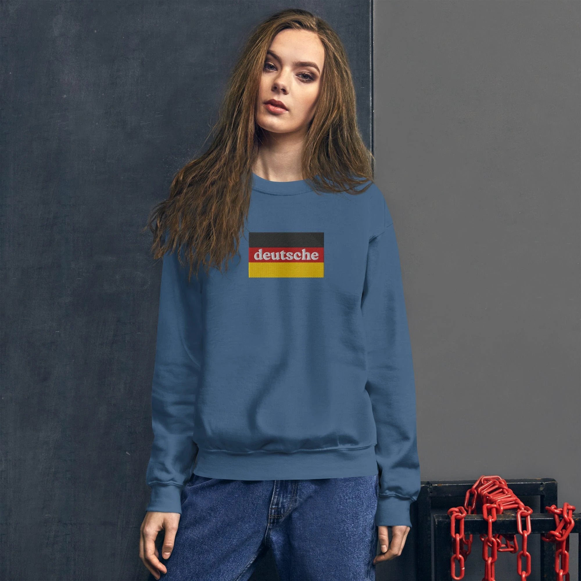 Deutsche embroidered German Sweatshirt by La Vie Bien