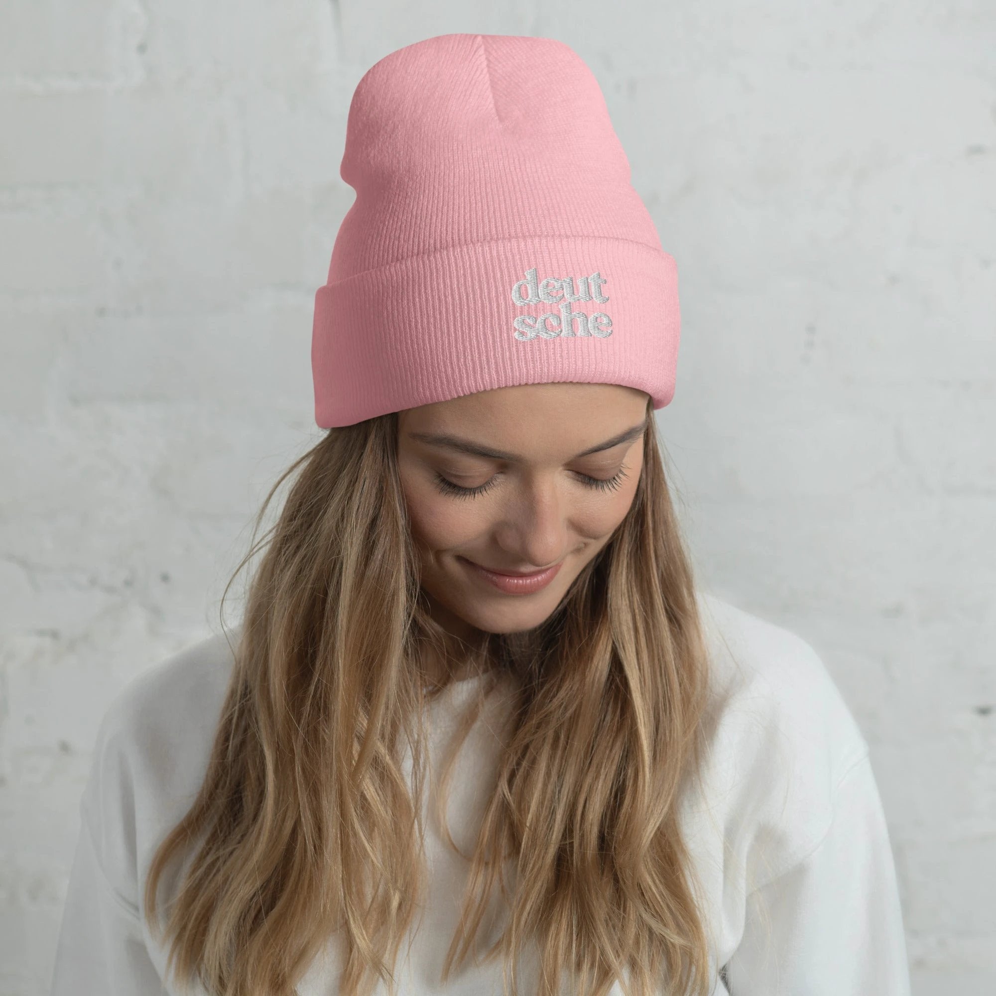 Deutsche german embroidered Cuffed Beanie by La Vie Bien
