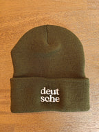 Deutsche german embroidered Cuffed Beanie for cold weather Hats La Vie Bien Deutsche german embroidered Cuffed Beanie for cold weather