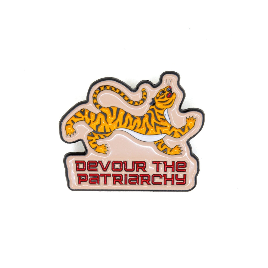 Devour the Patriarchy Feminist Tiger Enamel Pin, Lapel Pin Brooches & Lapel Pins La Vie Bien Devour the Patriarchy Feminist Tiger Enamel Pin, Lapel Pin