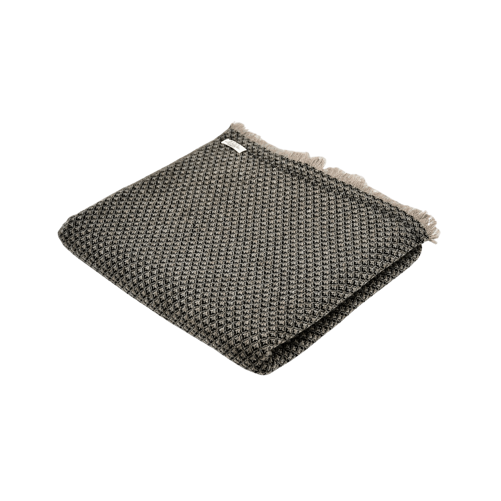 Dhanvi Patterned Cashmere Blanket - Charcoal