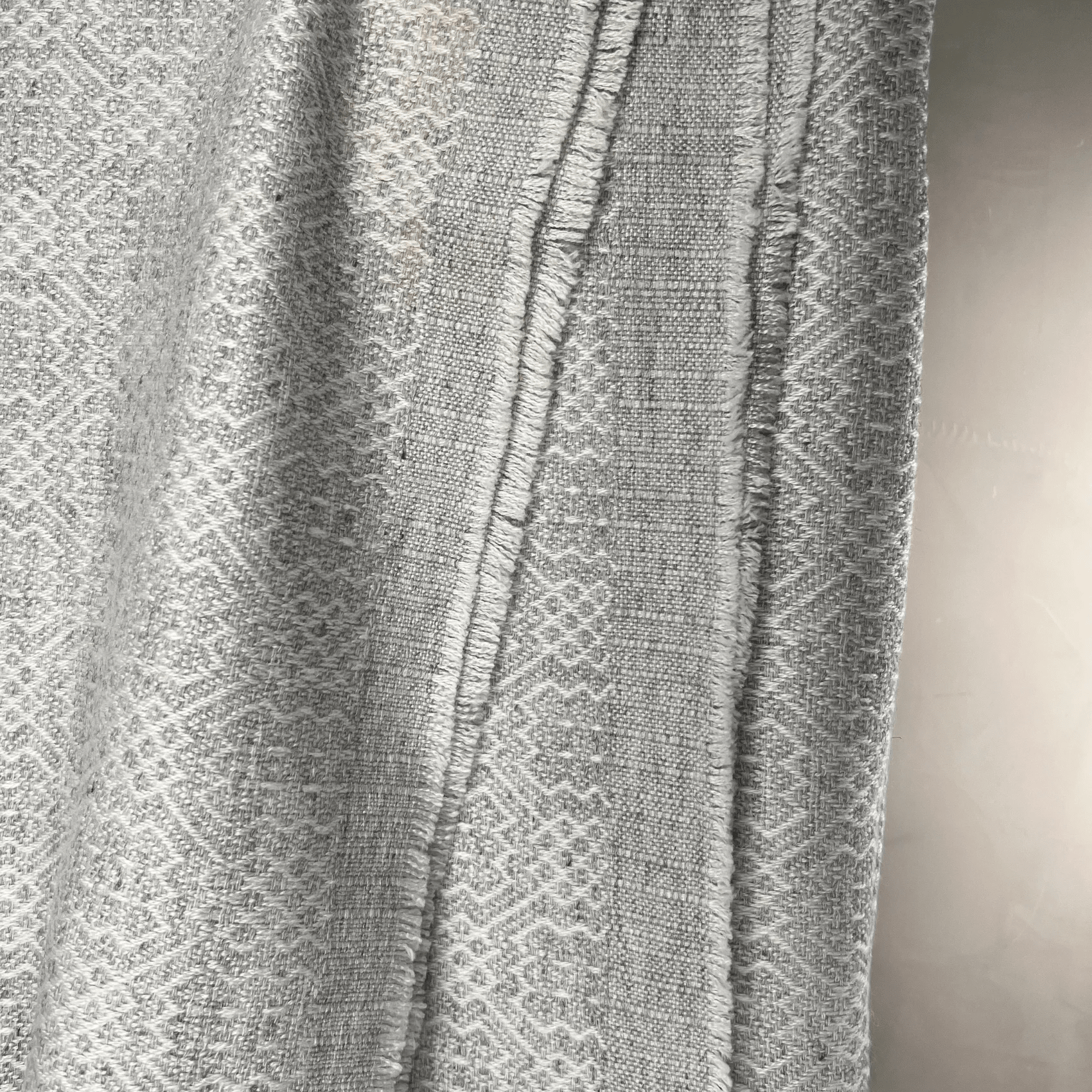 Dhanvi Patterned Cashmere Blanket - Light Grey