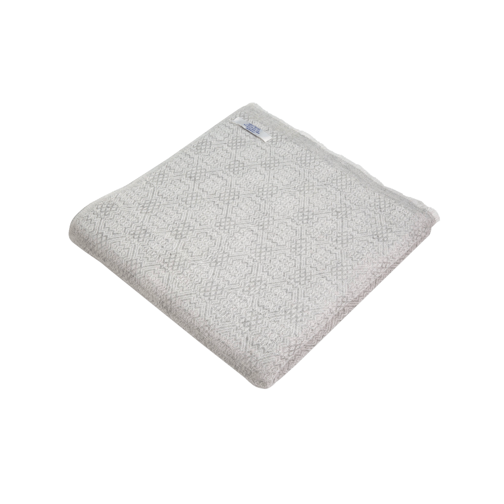 Dhanvi Patterned Cashmere Blanket - Light Grey