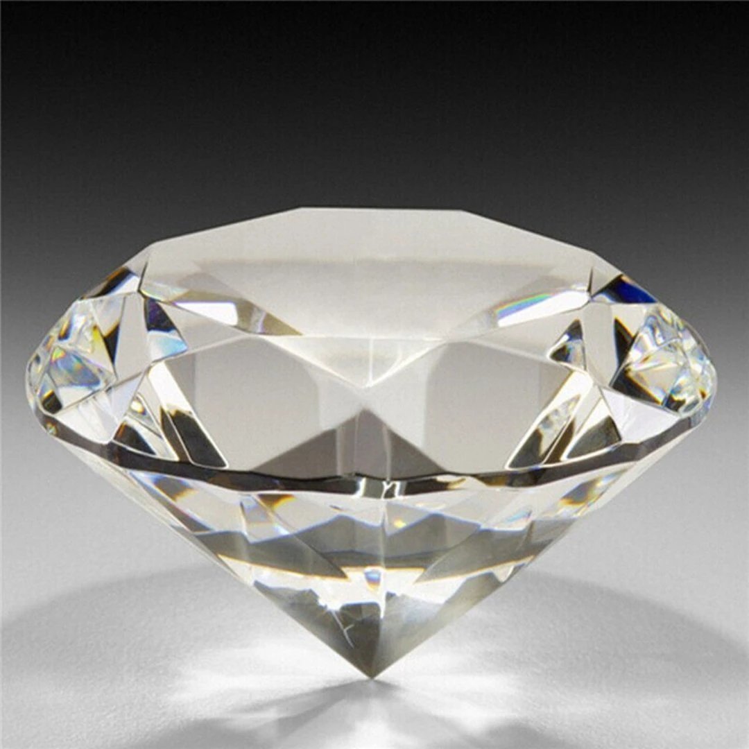 Diamond Bauble Paperweight | Cut Glass | 2.4" Diameter by The Bullish Store