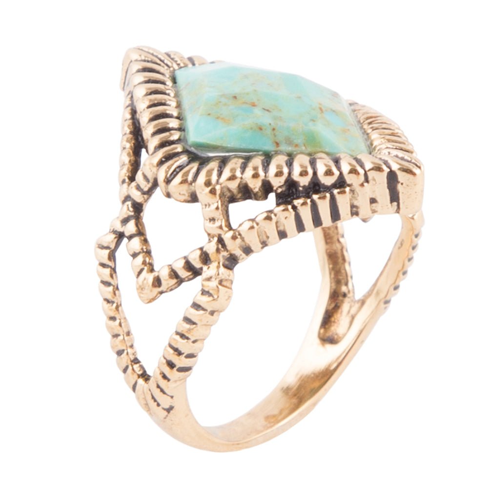 Diamond Days Blue Turquoise and Golden Ring Rings La Vie Bien Diamond Days Blue Turquoise and Golden Ring