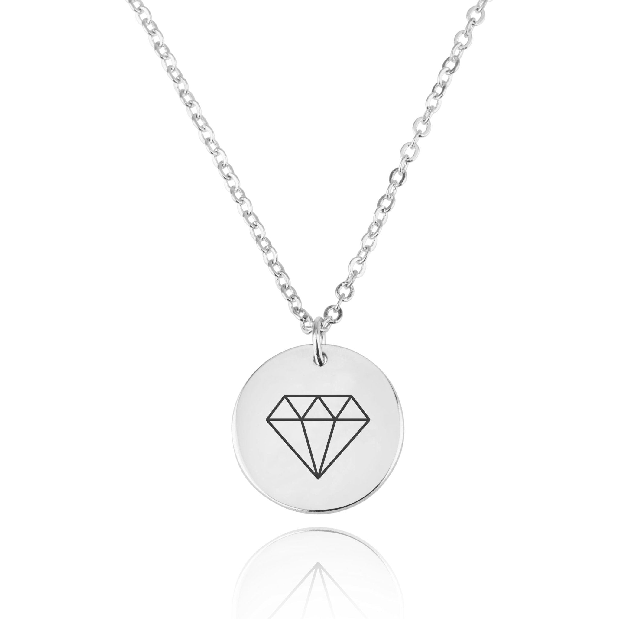 Diamond Engraving Disc Necklace La Vie Bien Diamond Engraving Disc Necklace